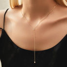 14k gold y necklace