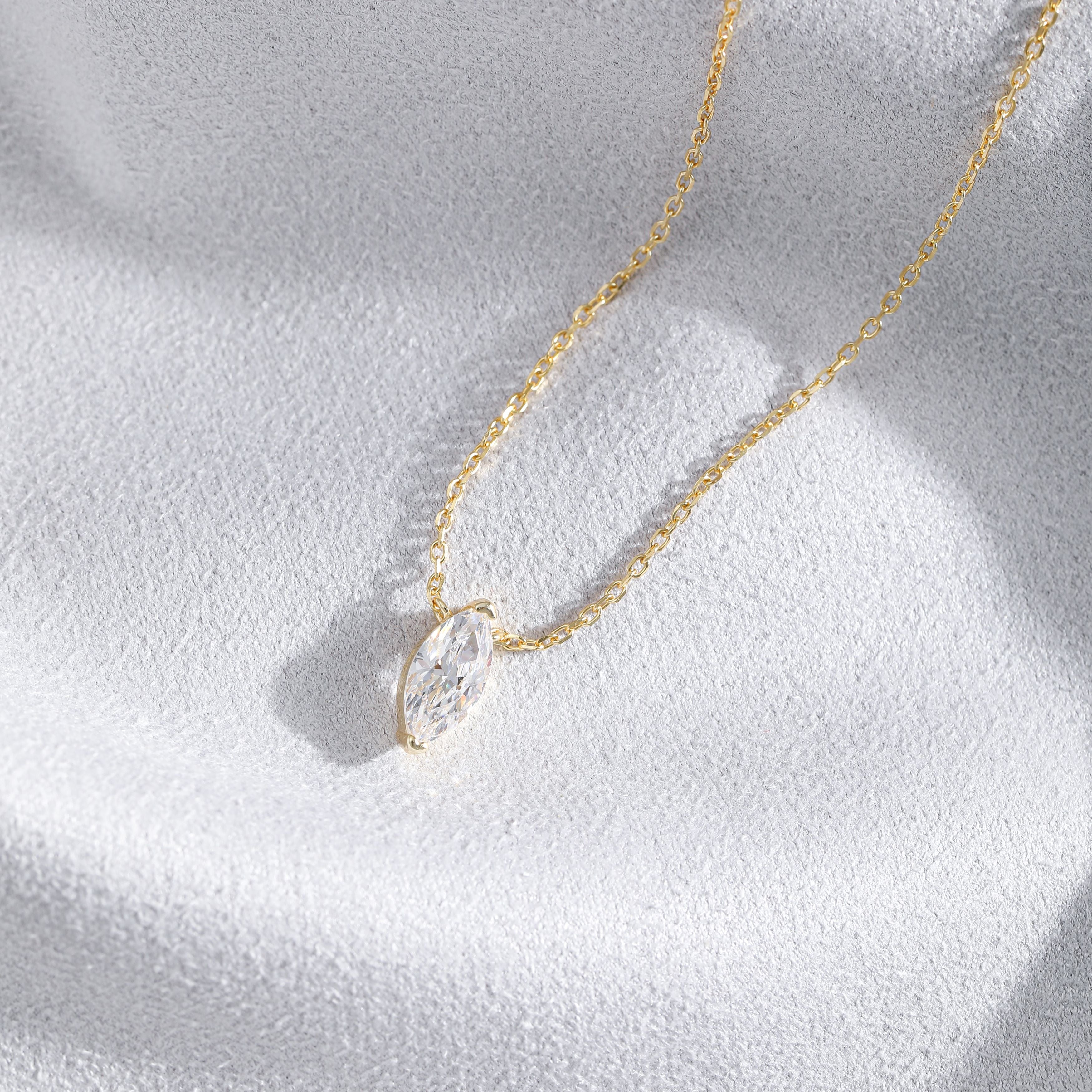 marquise solitaire necklace diamond