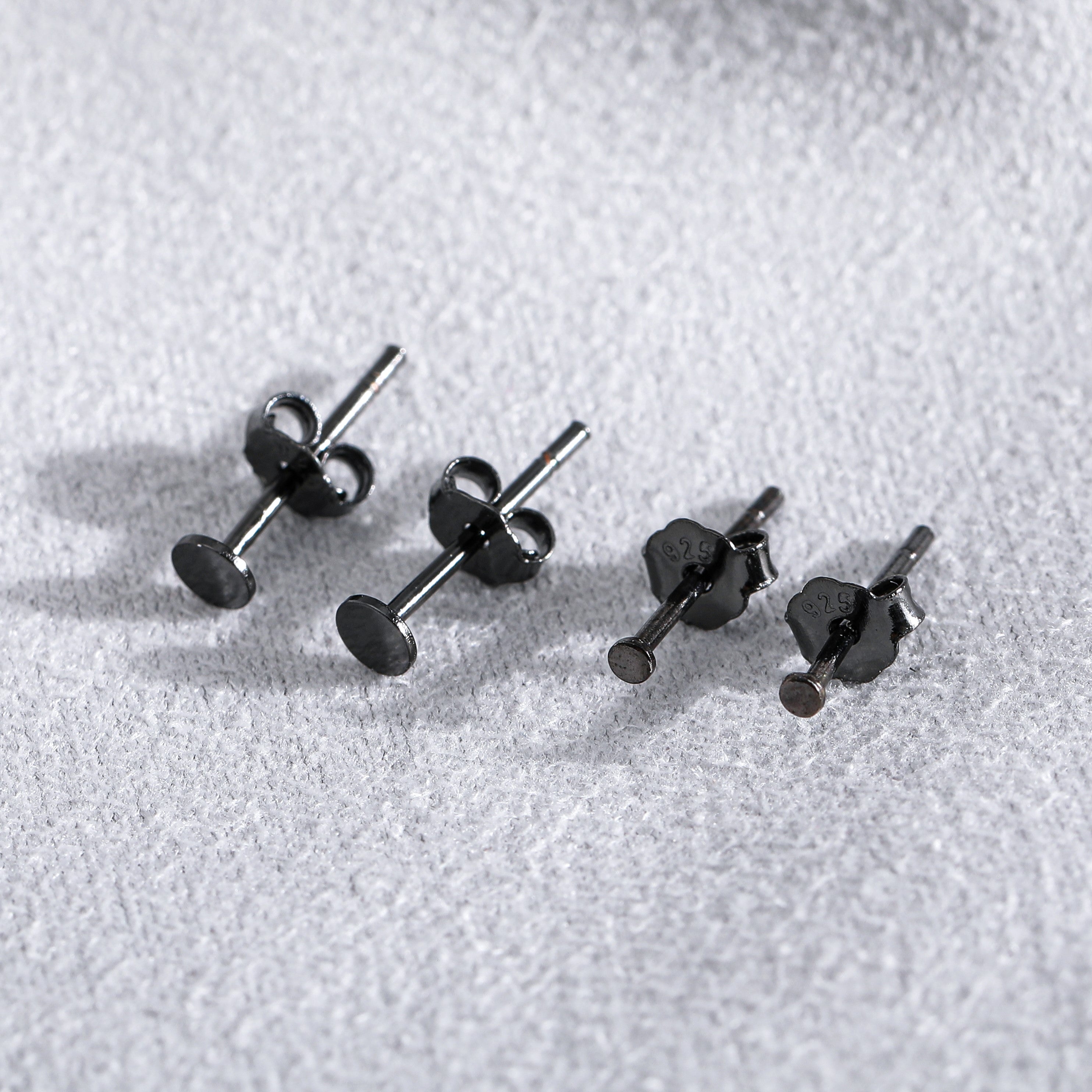 Black flat back earrings for women