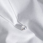 925 Sterling Silver Plain Ball Pendant Necklace 