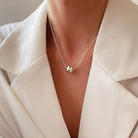 Big silver ball necklace