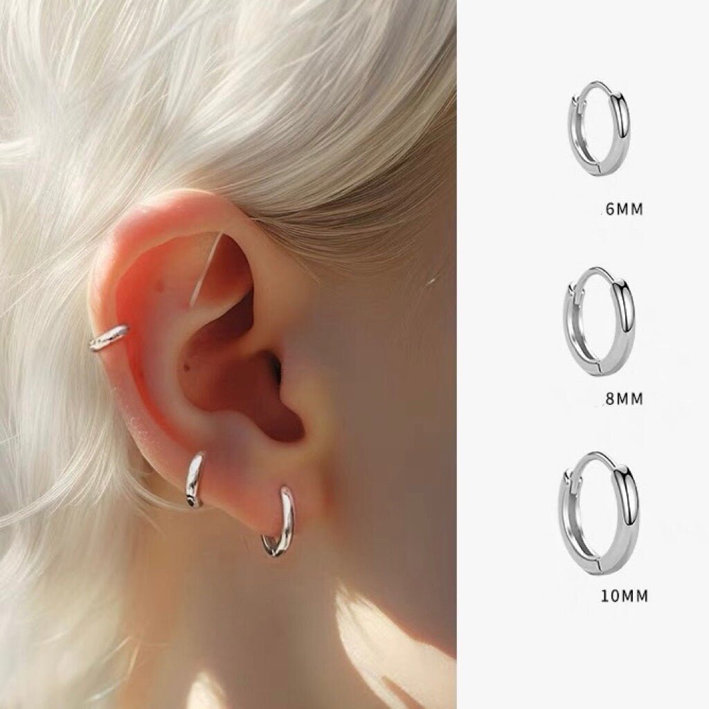 sterling steel hoop earrings